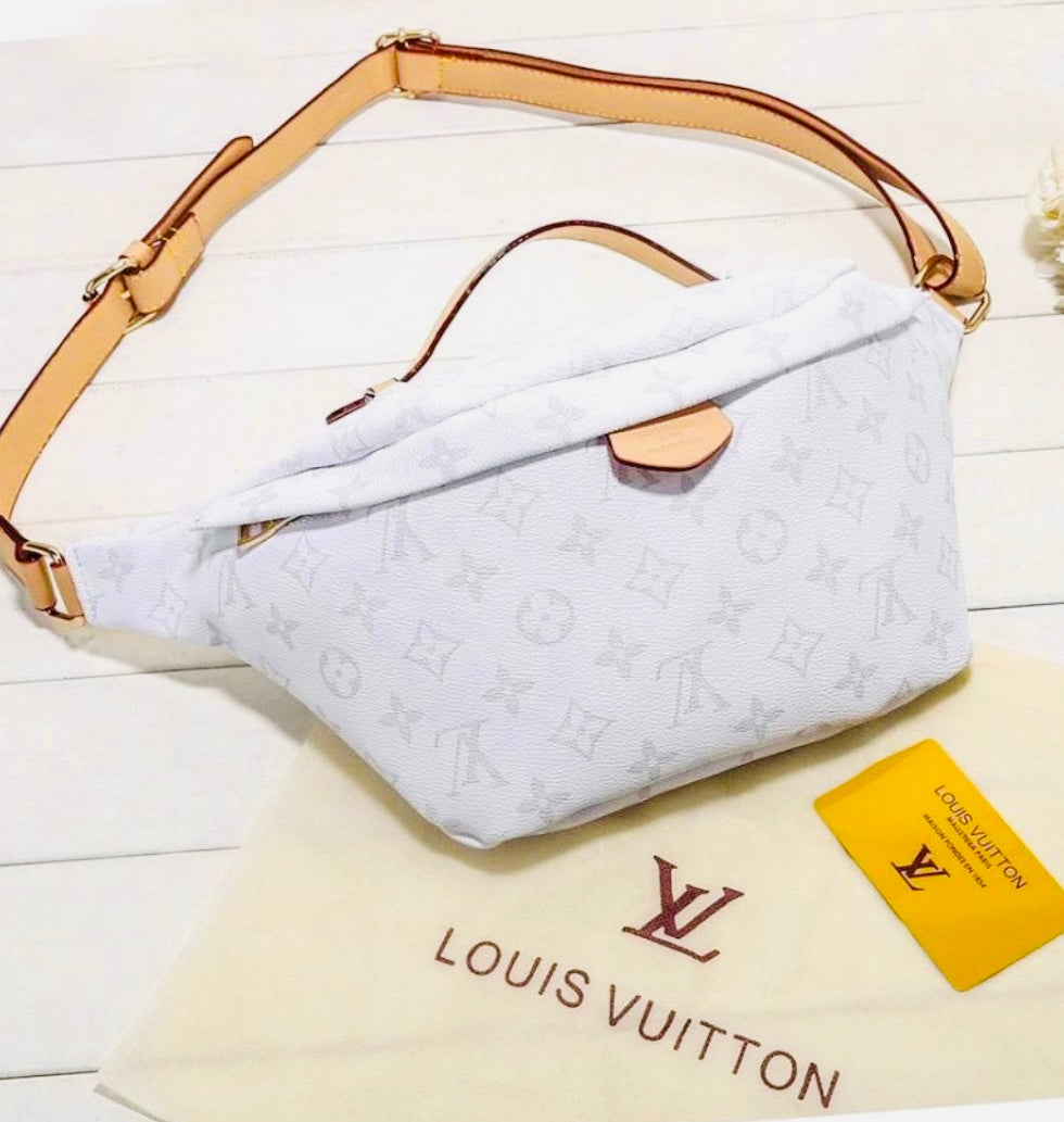 LV WHITE BUMBAG, Luxury, Bags & Wallets on Carousell