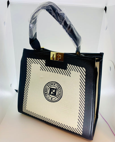 Black/White Fendi Medium Tote