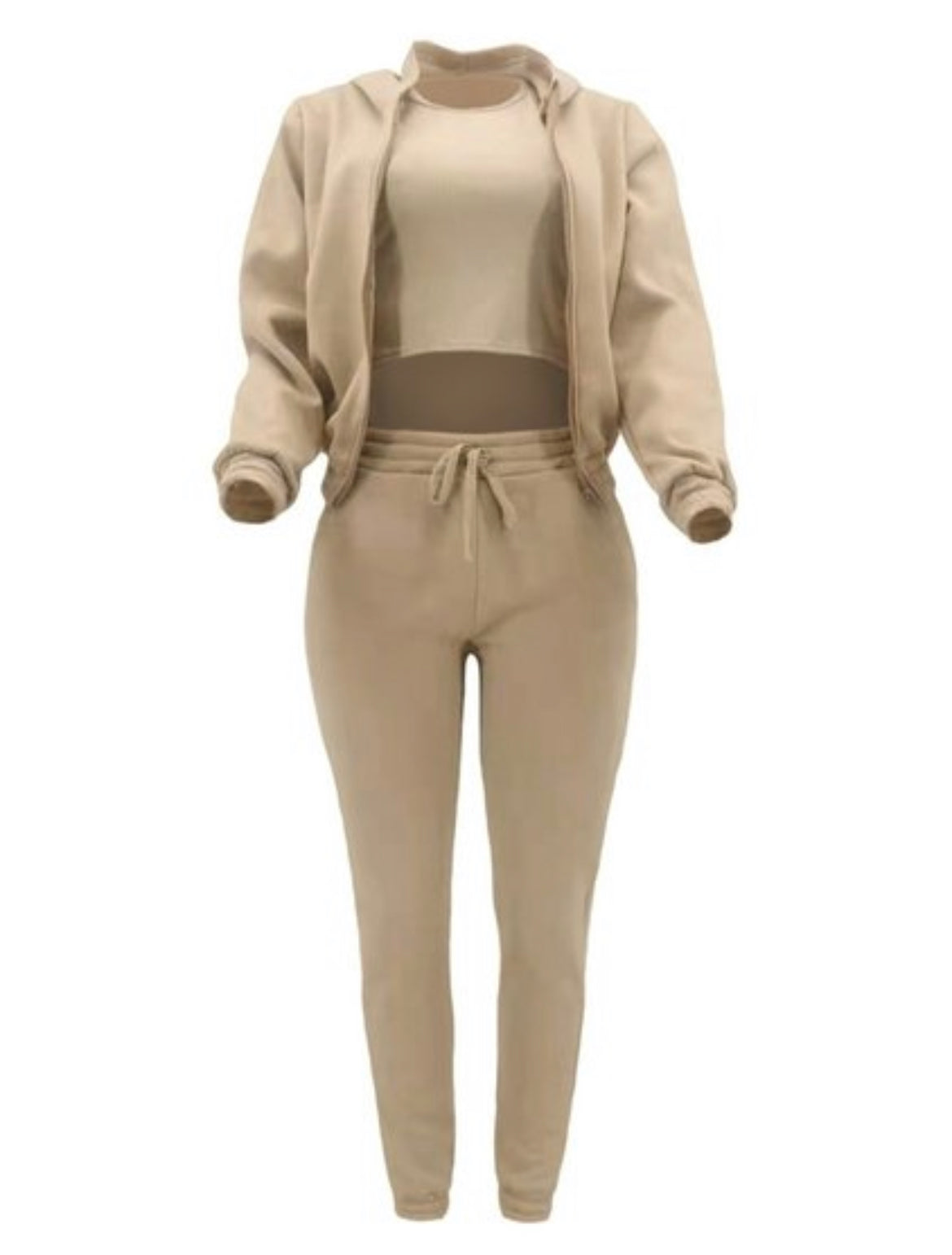 Tan Three-Piece Tracksuit Set – Rags 2 Riches Apparel