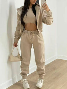Tan Three-Piece Tracksuit Set – Rags 2 Riches Apparel