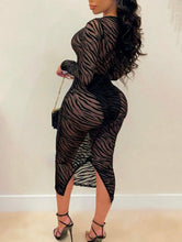 Load image into Gallery viewer, See-Through Slit Bodycon Dress
