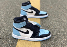 Load image into Gallery viewer, UNC Jordan 1s Patent Leather