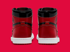 “Bred” Patent Leather Jordan 1s