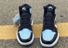 Load image into Gallery viewer, UNC Jordan 1s Patent Leather